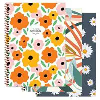 Keskin Color 335512-99 La Lume Flowers Spiralli Defter A4 80 Yaprak Kareli PP Kapak - Desenli