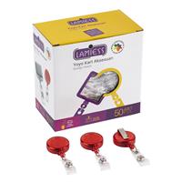 Lamiess LMS351 Plastik Yoyo Kart Tutucu - Şeffaf Kırmızı 50 Adet