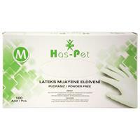 Has-Pet Muayene Eldiveni Lateks Pudrasız 100 Adet Beyaz - Medium / No. 8