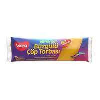 Viora Daha Güvenilir Büzgülü Çöp Poşeti Büyük Boy 65 x 70 cm - Sarı (VRP-141S)  
