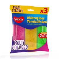 Viora Mikrofiber Temizlik Bezi 28 x 30 cm 3 Adet - Karışık Renk (VRP-326) 
