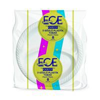 Ece Party 3 Bölmeli Plastik Tabak 25 cm - 8 Adet