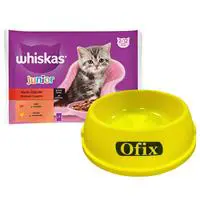 Whiskas Pouch Sığır Ve Tavuk Etli Yavru Kedi Maması 85 g x 4 Adet Alana Ofix Kedi Köpek Mama Kabı Plastik - 0.50 L Hediye