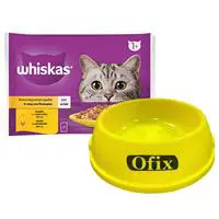 Whiskas Pouch Kümes Hayvanlı Kedi Maması 85 g x 4 Adet Alana Ofix Kedi Köpek Mama Kabı Plastik - 0.50 L