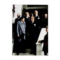 Atatürk Renkli Kanvas Tablo 35 x 50 cm - (DK000864)