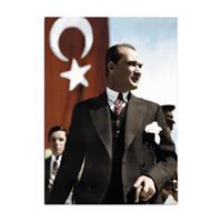 Türk Bayrağı ve Atatürk Kanvas Tablo 70 x 100 cm - (DK001543)