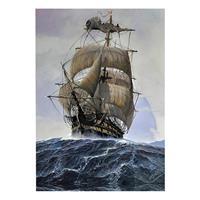 Deniz Dalgaları ve Yelkenli Gemi Kanvas Tablo 70 x 100 cm - (DK001558)