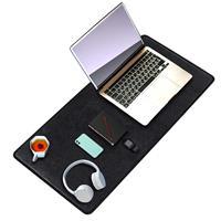 Black Deer Deri Mouse Pad Dikişli Kenar Çift Yönlü Kullanım Masa Matı Sümen 90x40 cm XL - Siyah 