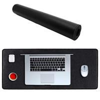 Black Deer Deri Mouse Pad Dikişli Kenar Çift Yönlü Kullanım Masa Matı Sümen 70x30 cm L - Siyah 