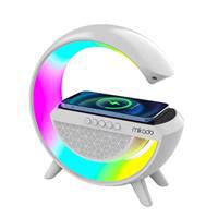 Mikado MD-G111 10W 1800mAh BT/TF/USB/15W Wireless Şarj RGB Işıklı Speaker - Beyaz 