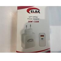 Elba ELB15 25W 3.0A Usb-A To Usb-C Çift Girişli Hızlı Şarj Akım Koruma Isıya Dayanıklı Ev Şarj Kafa