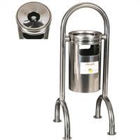 Şahnur Metal SN103 Dört Ayaklı Deş Mekan Çöp Kovası Küllüklü 