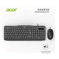 Acer OAK-930 Kablolu Sessiz Tuşlu Klavye Moue Set Klavye 1.40 cm Mouse 1.60 cm Kablo  - Siyah 