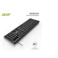 Acer OAK-0A0 Kablolu Sessiz Tuşlu Klavye Caps Lock Kablo Uzunluğu 1.50 cm -  Siyah