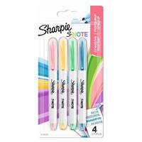 Sharpie Fosforlu Kalem Snote Çok İşlevli Kesik Uç 4 Adet - Karışık Renk