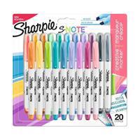 Sharpie Fosforlu Kalem Snote Çok İşlevli Kesik Uç 20 Adet - Karışık Renk