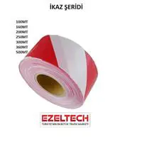 Ezeltech İkaz Şeridi 60 mm x 500 m - Kırmızı - Beyaz