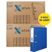 X-Plus Plastik Klasör Geniş 25 Adet x 2 Koli - Mavi