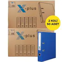 X-Plus Plastik Klasör Dar 25 Adet x 2 Koli - Mavi