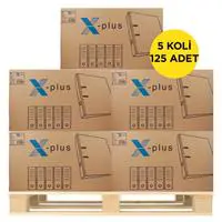 X-Plus Plastik Klasör Dar 25 Adet x 5 Koli - Mavi