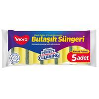 Viora Klasik Oluklu Bulaşık Süngeri - 5 Adet (VRP-602)