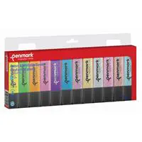 Penmark HS-505-12NS Fosforlu Kalem 6 + 6 Adet - Karışık Renk (Neon ve Simli)