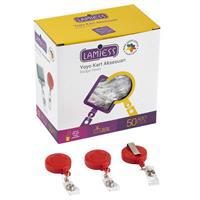 Lamiess LMS351 Plastik Yoyo Kart Tutucu - Kırmızı 50 Adet