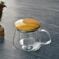 Bambu Kapaklı Cam Süzgeçli Kupa 350 ml (THN76311)