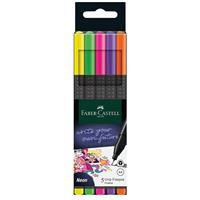 Faber Castell 2022 Neon Grip Fineliner Kalem 0.4 mm 5 Adet - Karışık Renk