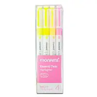 Monami Essenti Çift Taraflı Fosforlu Kalem 4 Adet - Karışık Renk (Gün Işığı)