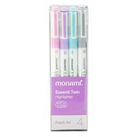 Monami Essenti Çift Taraflı Fosforlu Kalem 4 Adet - Karışık Renk (Fresh Air)