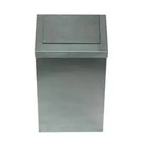 Şahnur SN313 Paslanmaz Çöp Kovası Metal Sallanır Kapak 45 L - Metalik Gri