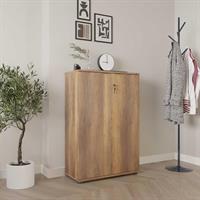 Rio 3 Raflı Kapaklı Kitaplık-Koyu Ceviz(Oslo Ceviz) 72x109x34 cm (GxYxD)