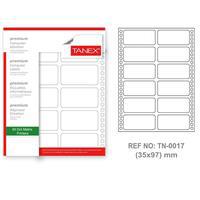 Tanex TN-0017 Yazıcı Etiketi Sürekli Form 35 x 97 mm 1.200 Adet - Beyaz