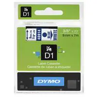 Dymo D1 Yedek Şerit 9 mm x 7 m - Beyaz/Mavi