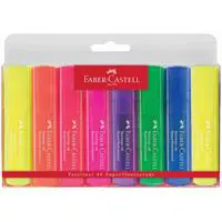  Faber Castell 1546 Fosforlu Kalem Şeffaf Gövde 6+2 Adet - Karışık Renk