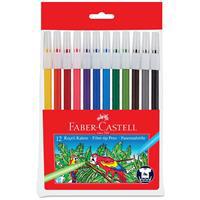 Faber Castell 155130 Keçeli Boya Kalemi 12 Adet - Karışık Renk