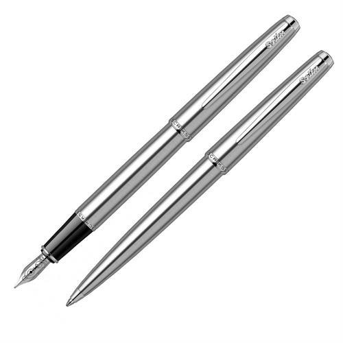 Scrikss Metropolis 78M Lüks Kutulu Tükenmez - Dolma Kalem Seti - Krom