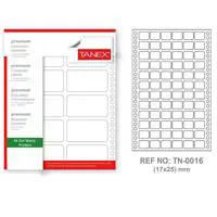 Tanex TN-0016 Yazıcı Etiketi Sürekli Form 17 x 25 mm 8.700 Adet - Beyaz