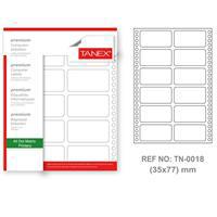 Tanex TN-0018 Yazıcı Etiketi Sürekli Form 35 x 77 mm 1.500 Adet - Beyaz