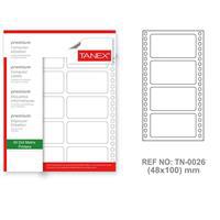 Tanex TN-0026 Yazıcı Etiketi Sürekli Form 48 x 100 mm 804 Adet - Beyaz