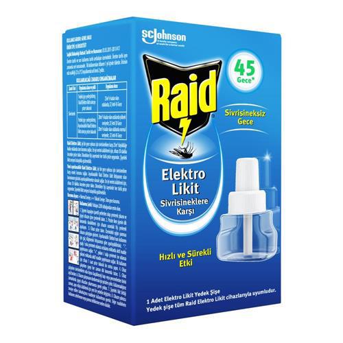 Raid Gece Yedek Elektrolikit Sineksavar 45 Gece - 27 ml