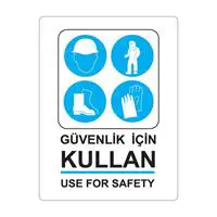 Ekstrafix YUL-414 Güvenlik İçin Kullan Uyarı Etiketi 25 x 35 cm