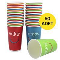 Huhtamaki Enjoy Karton Bardak Soğuk İçecek 16 oz 400 ml 50 Adet