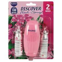 Discover Fresh Koku Makinesi Pembe + Yedek Oda Kokusu Sprey 2 Adet 15 ml - Bubble