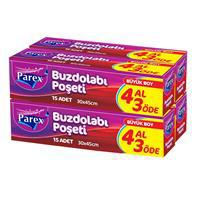 Parex Buzdolabı Poşeti Büyük Boy 30 x 45 cm 15 Adet 4 Al 3 Öde