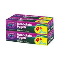 Parex Buzdolabı Poşeti Orta Boy 24 x 38 cm 20 Adet 4 Al 3 Öde