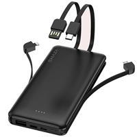 Shaza 10.000 Mah Kendinden Kablolu Taşınabilir Şarj Cihazı Siyah