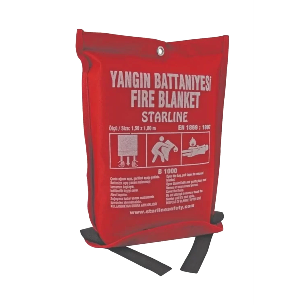 Starline Yangın Battaniyesi 150x180 cm EN 1869:1997 Sertifikalı Isıya Dayanıklı Acil Durum Güvenlik Ürünü STD STD