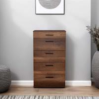 Trendline 5 Çekmeceli Şifonyer - Koyu Ceviz (Oslo Ceviz) 60x108x44 cm (GxYxD)